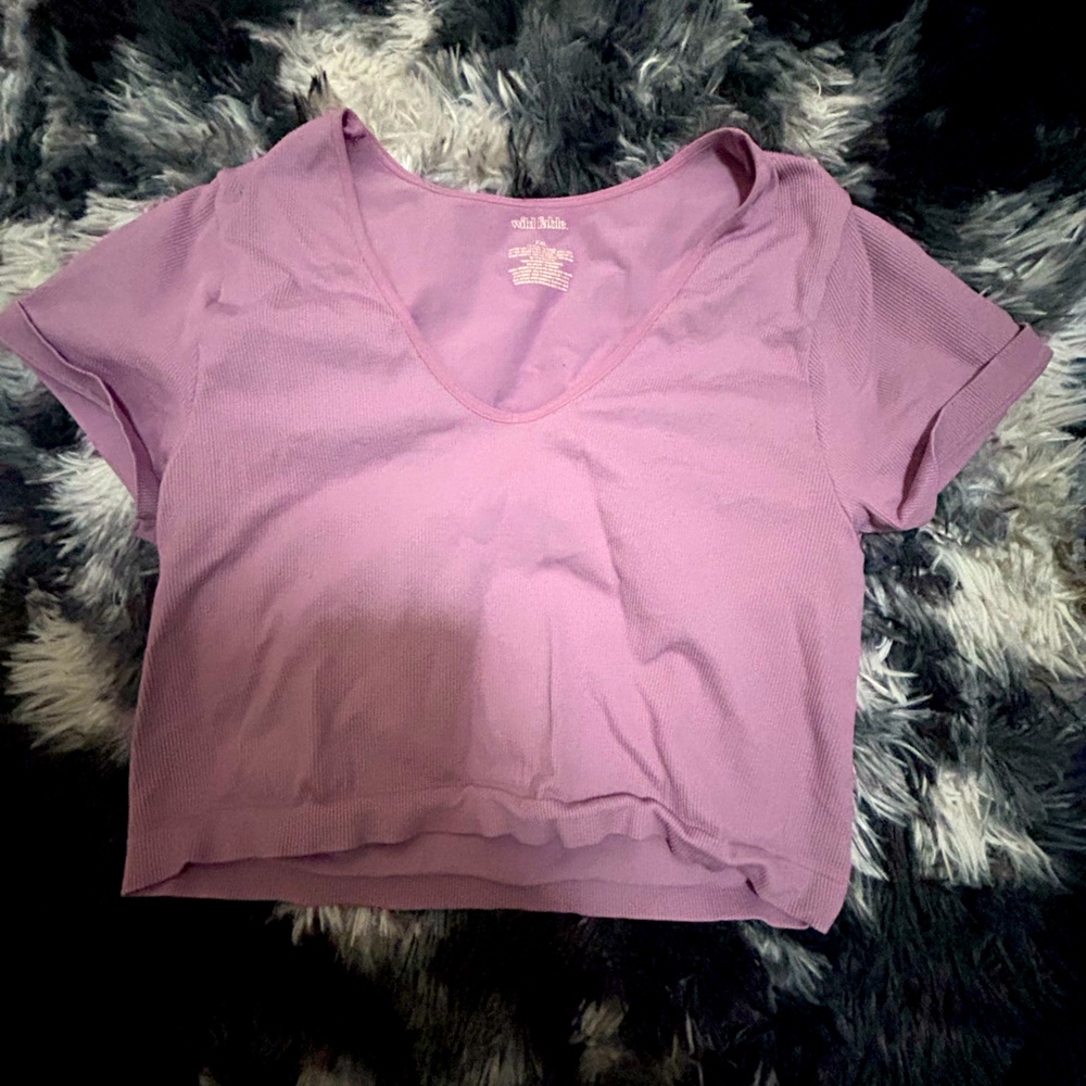 Purple crop shirt